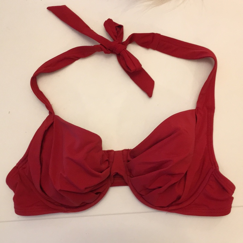 Red Halter Bikini Top